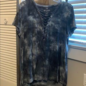 American eagle tie die top
